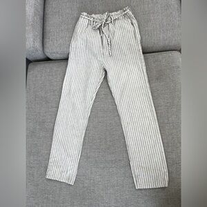 Rag & Bone Straight Leg High Waisted Pinstripe Trousers